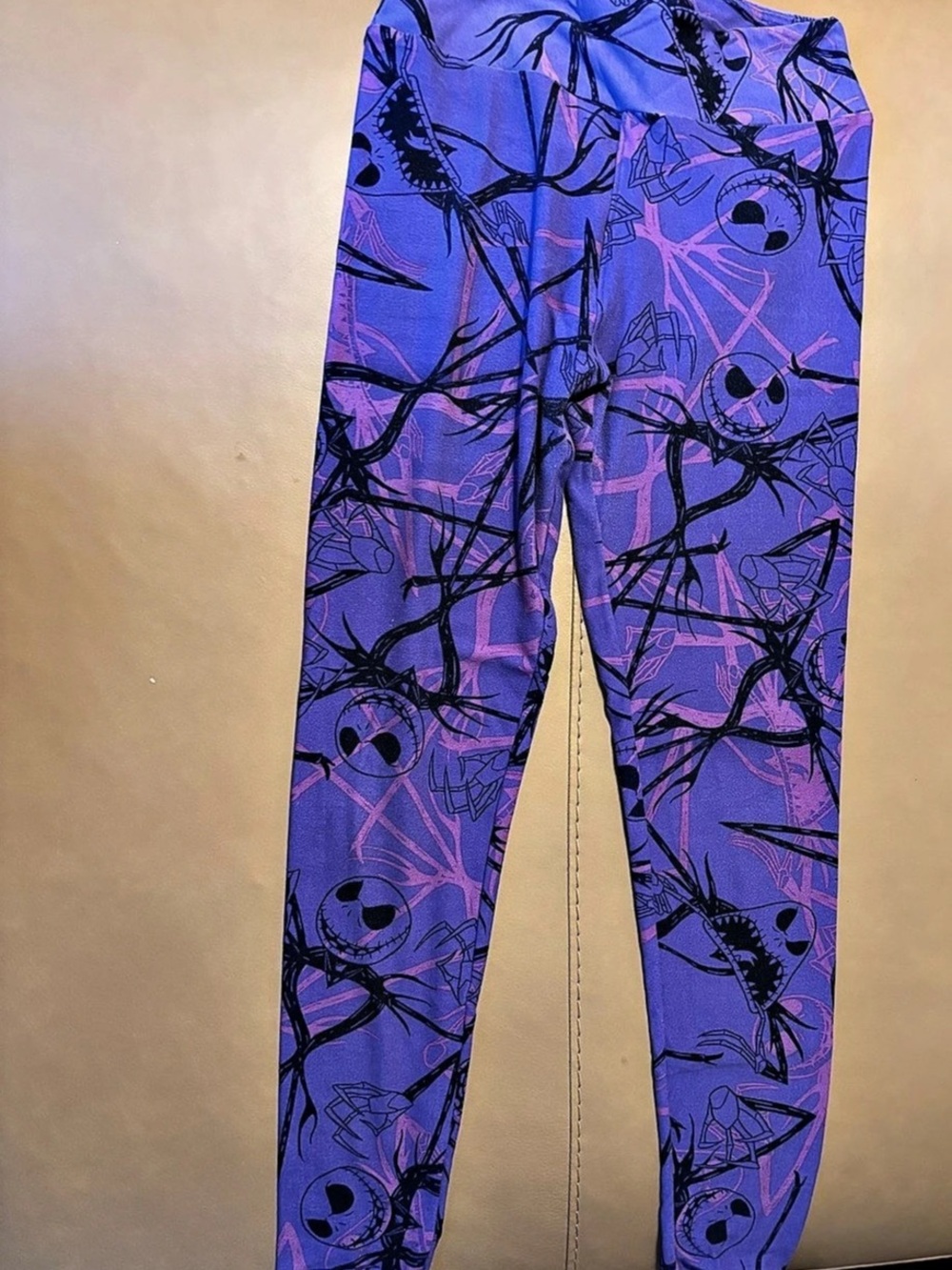 Lularoe Disney The Nightmare Before Christmas Abstract Print Leggings in Purple